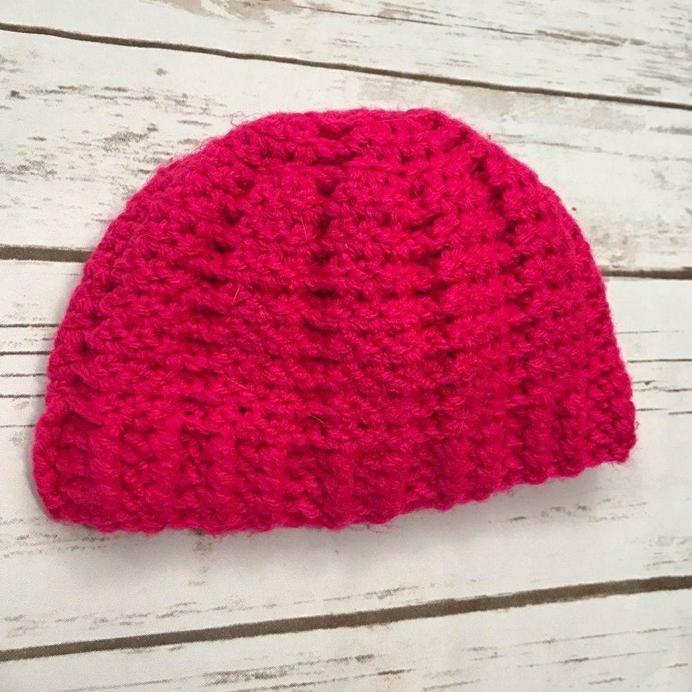D Hand Crocheted Little Girl Hat Winter Snow Warm